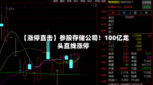 【涨停直击】参股存储公司!100亿龙头直线涨停-第1张图片