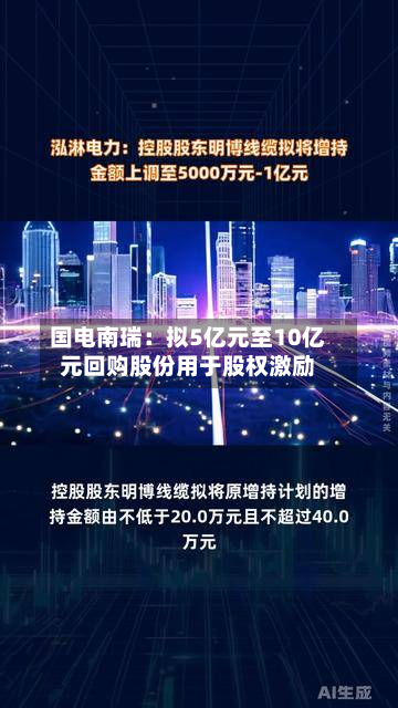 国电南瑞:拟5亿元至10亿元回购股份用于股权激励-第2张图片