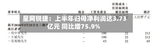 星网锐捷:上半年归母净利润达3.73亿元 同比增75.9%-第2张图片