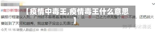 【疫情中毒王,疫情毒王什么意思】-第3张图片
