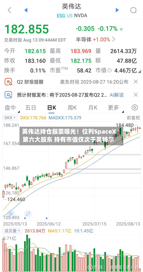 英伟达持仓股票曝光!位列SpaceX第六大股东 持有市值仅次于英特尔-第1张图片