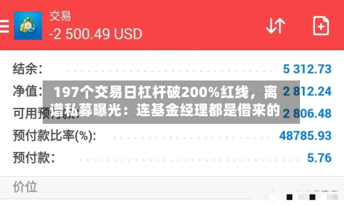 197个交易日杠杆破200%红线	，离谱私募曝光：连基金经理都是借来的-第2张图片