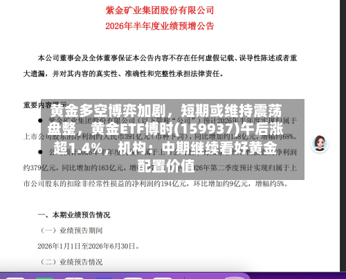 黄金多空博弈加剧，短期或维持震荡盘整，黄金ETF博时(159937)午后涨超1.4%	，机构：中期继续看好黄金配置价值-第3张图片