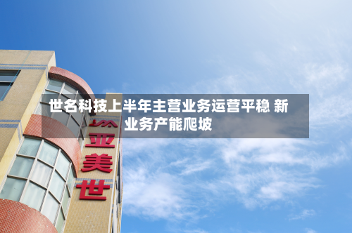 世名科技上半年主营业务运营平稳 新业务产能爬坡-第1张图片