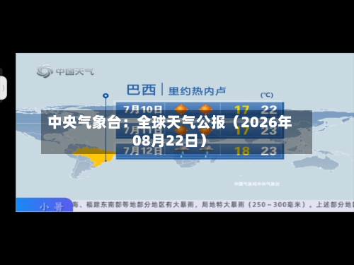 中央气象台：全球天气公报（2026年08月22日）-第3张图片
