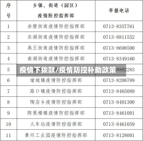 疫情下拨款/疫情防控补助政策-第1张图片