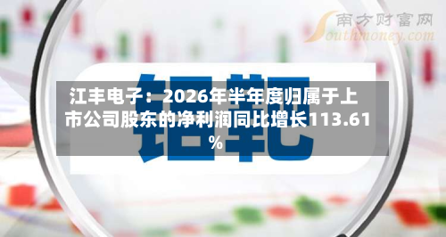 江丰电子：2026年半年度归属于上市公司股东的净利润同比增长113.61%-第1张图片
