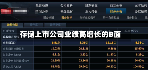 存储上市公司业绩高增长的B面-第1张图片